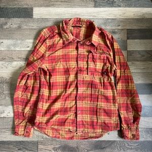 Men’s Backcountry Orange Yellow Plaid Button Down Shirt